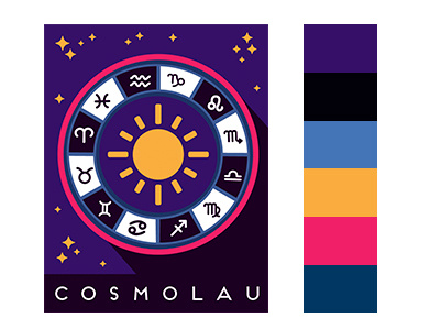 COSMOLAU astrology gemini logo space stars sun zodiac