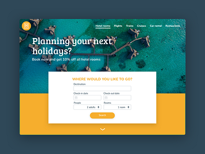 #DailyUI 067 - Hotel Booking booking clean desktop hotel hotel booking interface landing page saffron ui uidesign ux web