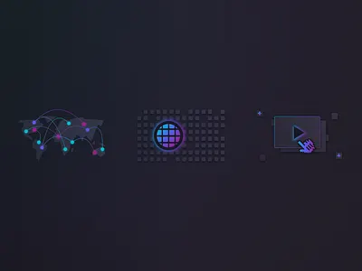 Icons in the dark dark health icons ui vector