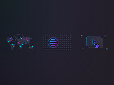 Icons in the dark dark health icons ui vector