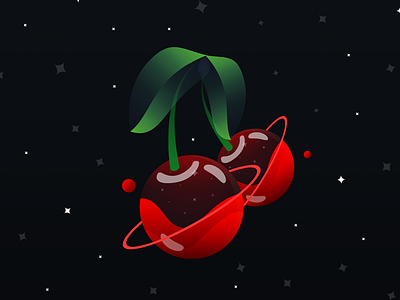Space Cherries | Celebrating 1st of May cherries cherry planet space stars