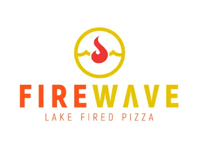 FireWave Pizza - Logo concept dough eat fire food pizza surf wakeboard wave waves