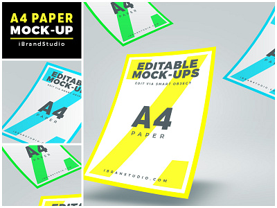 Floating A4 Paper Mockup (Scene 1) a4 floating flyer mockup free freebie mock up mockup paper poster mockup psd smart object