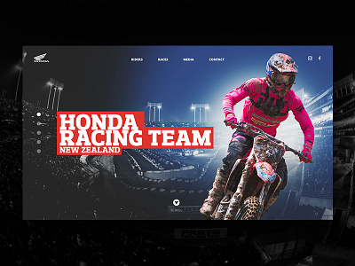 Honda Racing Team NZ Landing page honda ui ux web design