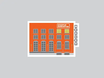 Startup Edmonton Sticker - Mercer Warehouse alberta building edmonton factory mercer neon orange startup sticker tech warehouse yeg