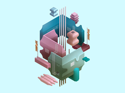 Tiny Worlds - Isometric Illustrations illustration isometric