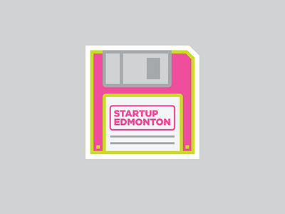 Startup Edmonton Sticker - Floppy Disk alberta disk edmonton floppy laptop sticker pink retro startup sticker tech yeg