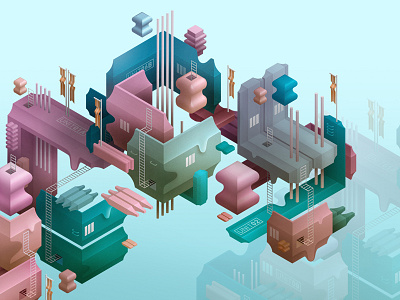 Tiny Worlds - Isometric Illustrations illustration isometric