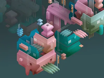 Tiny Worlds - Isometric Illustrations illustration isometric