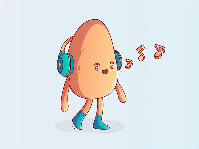 Music 🎶 beat cartoon character dribbble flat headphone icon illustration lineart minimal music vector