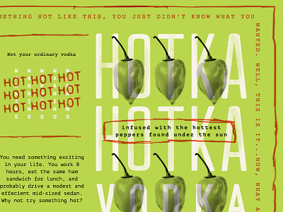 Feelin' Hot Hot Hot brand custom hand drawn liquor logo packaging pepper typography vodka