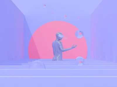 Bubbles 3d cinema4d experience figure virtual reality vr