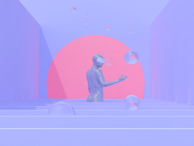 Bubbles 3d cinema4d experience figure virtual reality vr