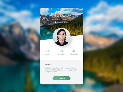 User Profile dailyui profile user vancouver