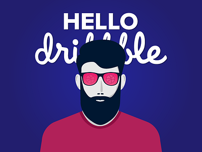 Hello Dribbble! adobe beard debutshot design designers dribbble firstshot goggles illustration muzli self portrait