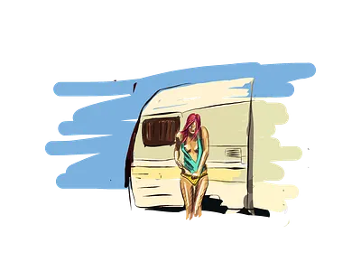 In the camping adobe app adobedraw app girl illustration illustrator portrait seminude