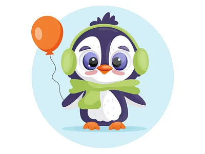 Cute penguin icon cartoon cute penguin icon in flat style. digital illustration penguin sweet vector web