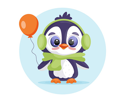 Cute penguin icon cartoon cute penguin icon in flat style. digital illustration penguin sweet vector web