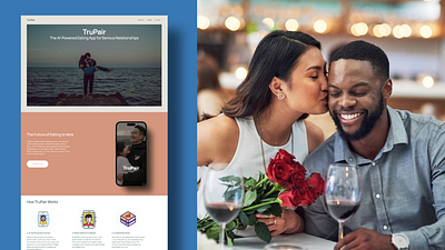 TruPair - Landing page for AI Dating App ai app dating landing page squarespace startup ui web design website