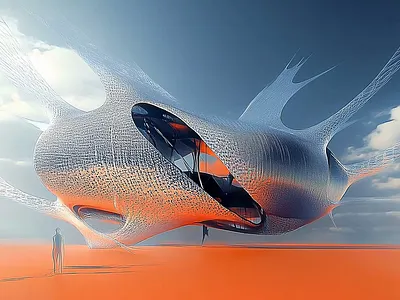 House/Machine architecture design illustration midjourney spatial spatial design visionary