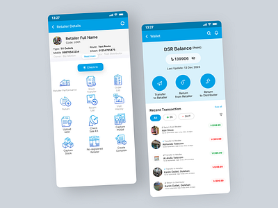 Akash SFA App UI Design akash akash dth complain minimalist order list product detail report retailers return sales ki sfa stock transfer ui ui design ui ux upload ux design visit history wallet ui ux