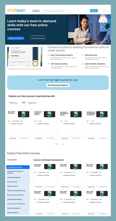 Simplilearn Website Design icon logo typography ui ux