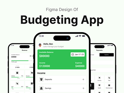 Budget Manager App UI/UX app design app ui budget app daily ui design inspiration dribbble expanses tracker figma design finance finance app fintech green ui login minimal design money tracker savings plan sign up ui splash screen ui ux ux trends