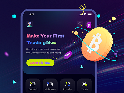 Crypto Exchanges UI/UX design 3d app blockchain branding design ui ux vector