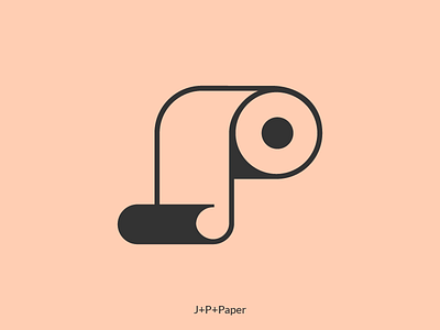 J + P + Paper Logo Design brand identity branding design experiment illustrated letterform logo logo design monogram paper pictogram toilet