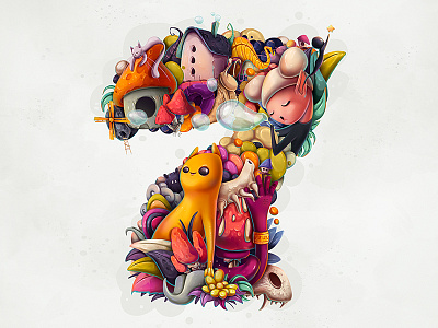 7 7 concept illustration typo whimsical