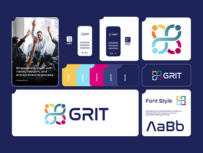 Grit ( Girls Run IT ) brand identity branding concept logo content creation logo event freedom girls icon logo logo design motion graphics run ui