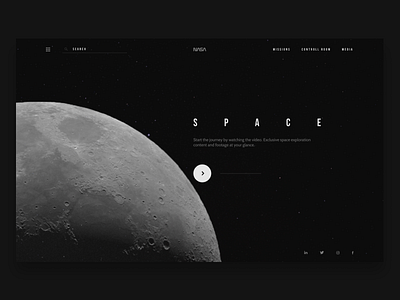 Space exploration website concept daily challenge minimal moon space spacedchallenge ui ux web design