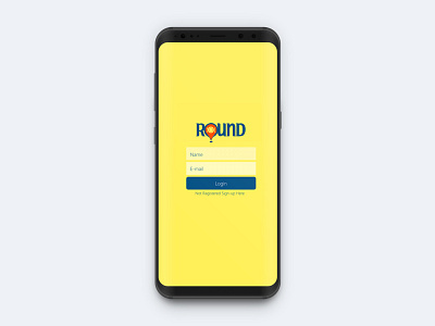 Login page for round app gps login navigation round ui ux yellow