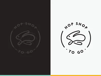 Rabbit fast illustraion line logo rabbit shop