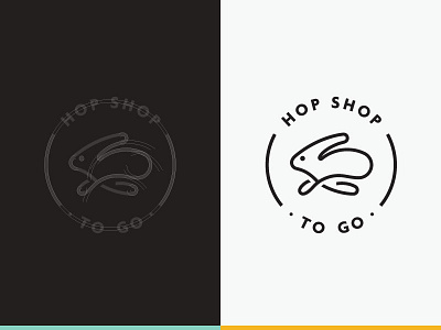 Rabbit fast illustraion line logo rabbit shop