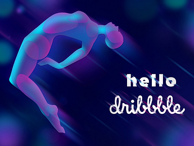 hello dribble body glow gradient hello illustration shine soul space vector