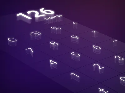 Daily UI #004 - Calculator app calculator daily ui desk future glass hologram interaction minimal