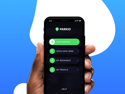 Parkio menu cars iphonex mobileapp on demand parking rent slot ui uidesing ux