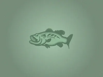 Bass Fish Illustration bass fish flat illustration lake
