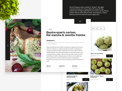 Recipe page - Material Matcha #2 art brand interface matcha page product recipe tea ui ux