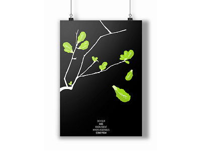 Poster children illustration kids lettuce poster vegetable veggie