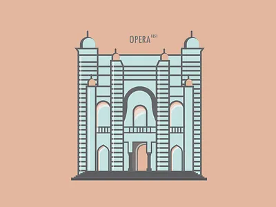 Opera 1851 architecture illustration opera tbilisi