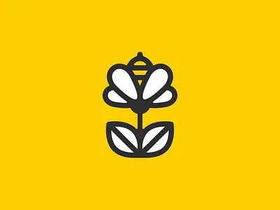 Bee balance bee flower identity illustration line logo marks monogram simple