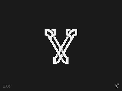 V Monogram eddy letter line logo mark modern monogram negative practice shadow training v