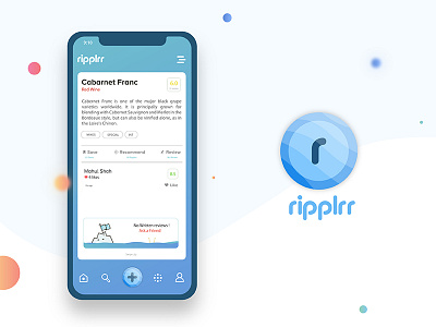 All in One Review Stop application design interface mobile review ripplrr ui user wine