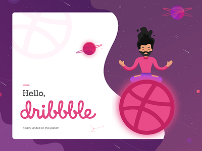 Hello Dribble 1st dribbble fall galaxy planet shot stars