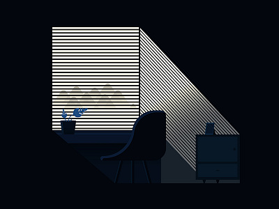 On melancholy hills art artwork blue flat furniture hills illustration lithuania room vector vilnius window