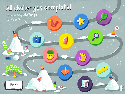 Challenges Screen Concept characters concept exploration illustration ipad ui