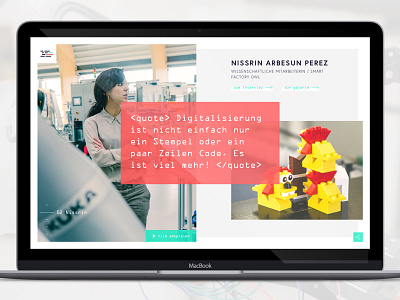 Digitalisiererin.nrw campaign design digitalisation fullpage scrolling portrait webdesign