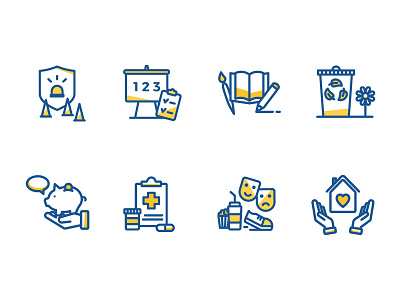 Multi-colored icon set flat icon icons minimal ui ux vector